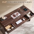 thumbnail image 5 of wow97e Modern Computer Desk with Storage Drawers, 57'' Large Executive Office Desk with Charging Station & Keyboard Tray for Home Office, 5 of 9