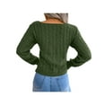 thumbnail image 6 of Liacowi Women Knitted Sweater Cross V-Neck Long Sleeve Pullover Low-Cut Jumpers Tops Fall Loose Knitwear, 6 of 7