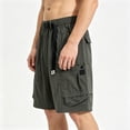 thumbnail image 5 of Ceisia Mens Belted Multi Pocket Cargo Shorts Drawstring Waist Tactical Shorts for Men Outdoor Army Green XXL Gifts for Father, 5 of 9