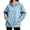 Light Blue, variant on Women's Half Zip Denim Hoodie Pullover Jackets Jean Tops Oversized Long Sleeve Hooded Shirts with Front Pocket Casual Fall Outerwear