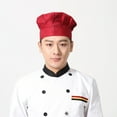 thumbnail image 2 of REACHISE Cotton Chef Hat Adjustable Bouffant Cap Washable Kitchen Waiter Cap (Red), 2 of 8