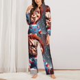 thumbnail image 2 of Saiise Chucky O Print Women Soft Pama Sets,Long Sleeve Sleepwear Button Up 2-Piece Pjs Lounge Sets-Medium, 2 of 8