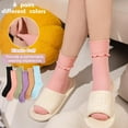 thumbnail image 5 of CoCoMangos 6 Pairs Ruffle Socks Soft Cute Frilly Turn-Cuff Long Casual Slouch Cotton Crew Socks for Women Gifts, 5 of 7