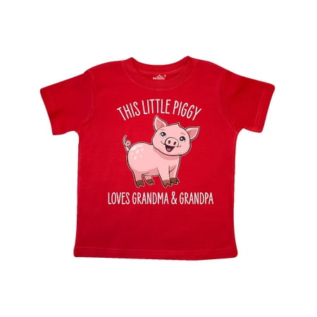 

Inktastic This Little Piggy Loves Grandma and Grandpa- cute Gift Toddler Boy or Toddler Girl T-Shirt