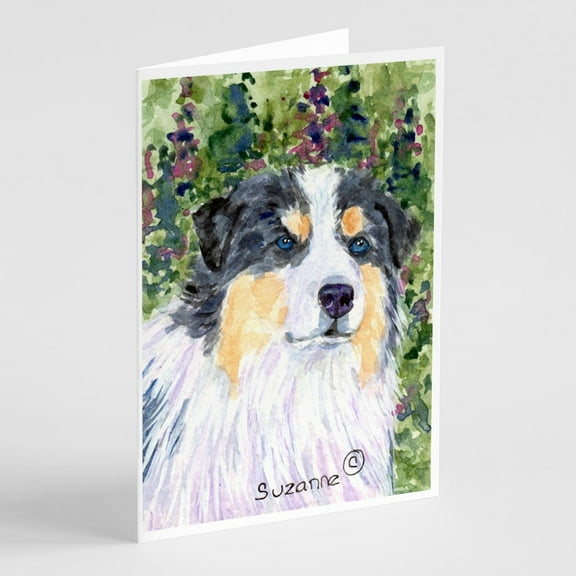 Australian Shepherd Greeting Cards and Envelopes Pack of 8