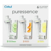 Cirkul Puressence Flavor Cartridge Variety Pack, 6-Pack (2 Cucumber, 2 Peach, 2 Lemon)