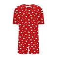 thumbnail image 4 of Tnhcen Plus Size 2 Piece Pajamas Set for Women Crew Neck Shorts Lounge Sets Classic Print Sleepwear Soft Loungewear XL-5XL, 4 of 6