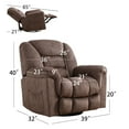 thumbnail image 5 of Bonzy Home Manual Swivel Rocker Recliner Chair, Fabric Upholstered Reclining Sofa Chair for Living Room, Brown, 5 of 7