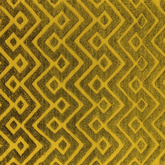 Ahgly Company Indoor Square Oriental Yellow Industrial Area Rugs, 4' Square