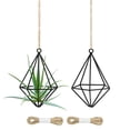thumbnail image 1 of Uxcell Soporte Colgante para Planta de Aire de 1 Paquete, Soporte Geométrico Pentagonal de Metal para Tillandsia con Cadena de Metal [Negro, 4.8" H], 1 of 6