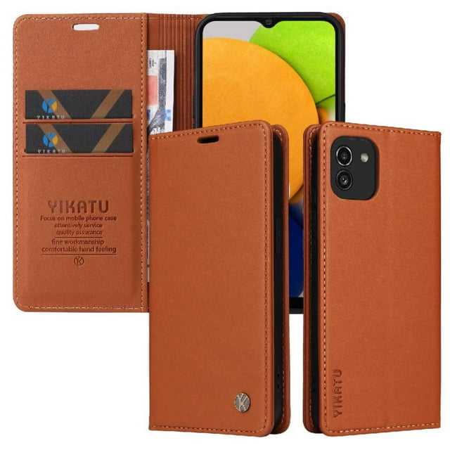 Funda para Samsung Galaxy A03 Estuche de Cuero PU Tipo Cartera con Ranuras para Tarjetas y Cierre Magnético