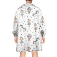 thumbnail image 2 of Wearable Oversized Blanket,White Ballerina Unicorn Pattern Wearable Blanket Hoodie for Adults,Cozy Hooded Blankets with Super Pockets,Super Warm Fuzzy Pullover for Women & Men, 2 of 6