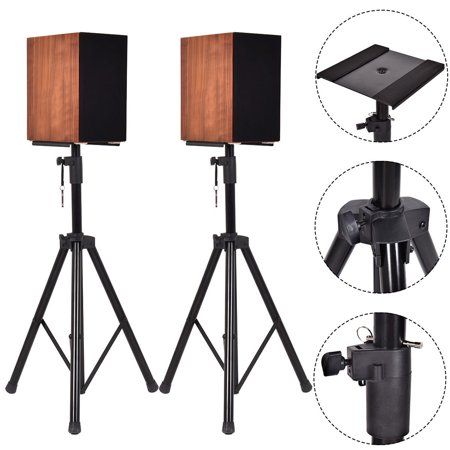 - Costway 2 in 1 Speaker Stands Heavy Duty Adjustable Studio Monitor Pair Tripod Band DJ