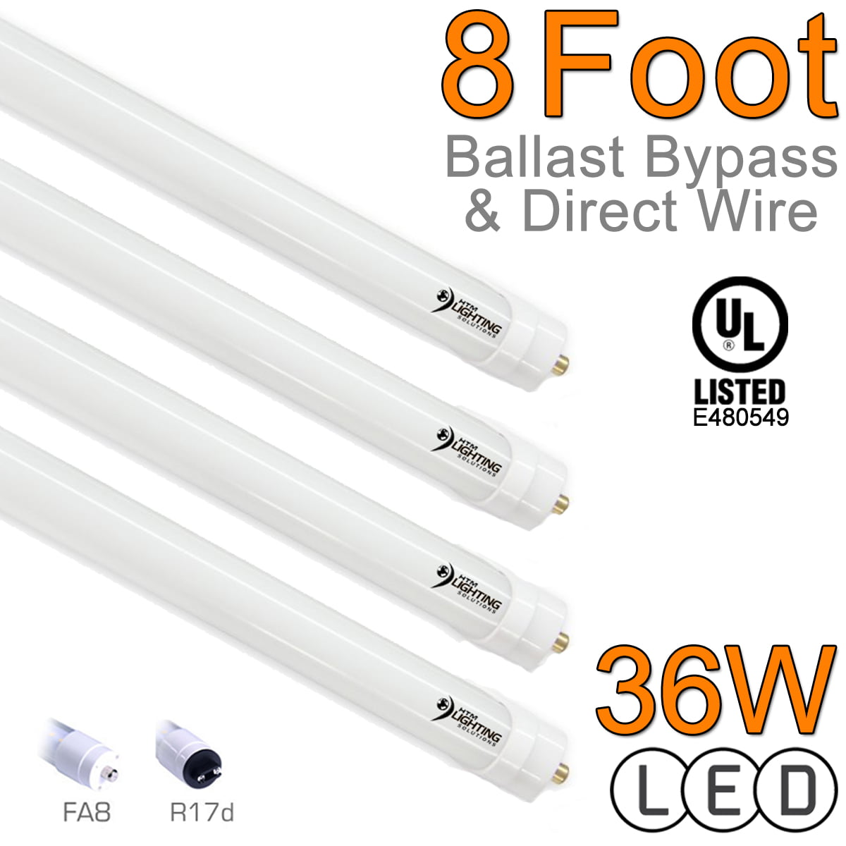 Directly Relamp 45W 36 Fluorescent Bulb F36T12/HO Daylight Without Rewiring or Modification Dual Sided - Ballast Required! NYLL T12/HO LED R17D Base 3 Feet/ 36 Plug & Play LED Tube 6000K 