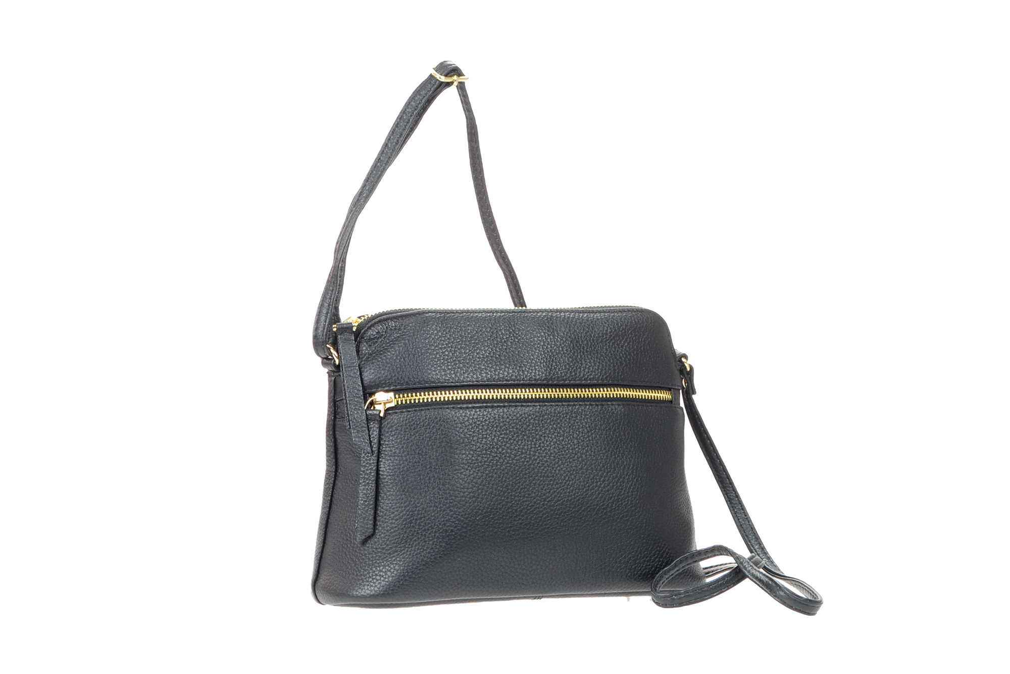 Leather Top Zip Crossbody Bag