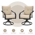 thumbnail image 6 of Costway Set of 2 Patio Swivel Dining Chairs Cushioned Armrest Garden Deck, 6 of 11