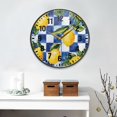 thumbnail image 2 of Yayeee Wall Clock Battery Operated 11.9" Silent Quartz Non-Ticking for Living Room Decor, Lemon Checkered, 2 of 8