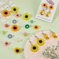 thumbnail image 3 of 1box Sunflower Earring Making Kit Including Resin Cabochons & Pendants 304 Stainless Stud Earring Findings 316 Surgical Stainless Steel Earring Hooks Mixed color 126pcs/box, 3 of 7