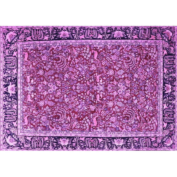 Ahgly Company Indoor Rectangle Persian Purple Traditional Area Rugs, 5' x 8'