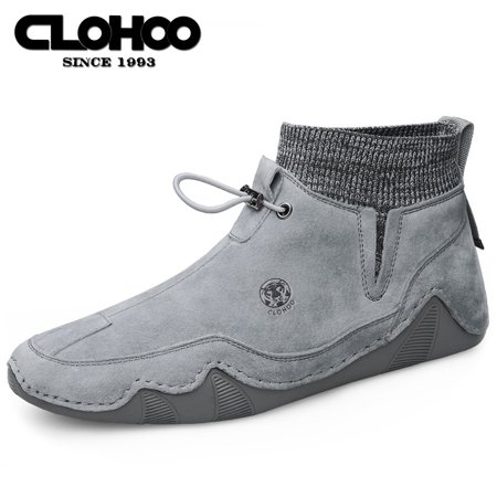 

CLOHOO Men‘s Leather Casual Slip On Boots Fall/Winter