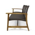 thumbnail image 5 of 3 Seater Outdoor Patio Sofa, Rattan Couch Furniture with Wood Wide Armrests and Deep Seating, 3-Seat Patio Sofa for Porch, Backyard, Pool, Sunroom, Poolside (Natural), 5 of 9