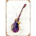 thumbnail image 1 of Placa Metal Vintage Guitarra Pintura Hierro Rectangular Arte Pared Del 20x30cm, 1 of 9