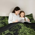 thumbnail image 5 of Manfei Gothic Floral King Size Comforter Sets,Retro Flower Floral Bedding Comforter Set,Green Black Bedding Set For Kids,Breathable Home Decor Reversible,3pcs, 5 of 8