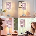 thumbnail image 4 of NATYSWAN Touch Crystal Table Lamp, 3-Way Dimmable Nightstand Lamp with USB Ports,Modern Bedside Lamp for Bedroom, Living Room,Pink, 4 of 7