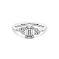 thumbnail image 4 of IGI Certified 3 Carat Emerald Shape Lab Grown Diamond Engagement Ring | 14K White Gold | Emmeline Crisscross Side Stone Diamond Ring | FG-VS1-VS2 Quality Friendly Diamonds, 4 of 6