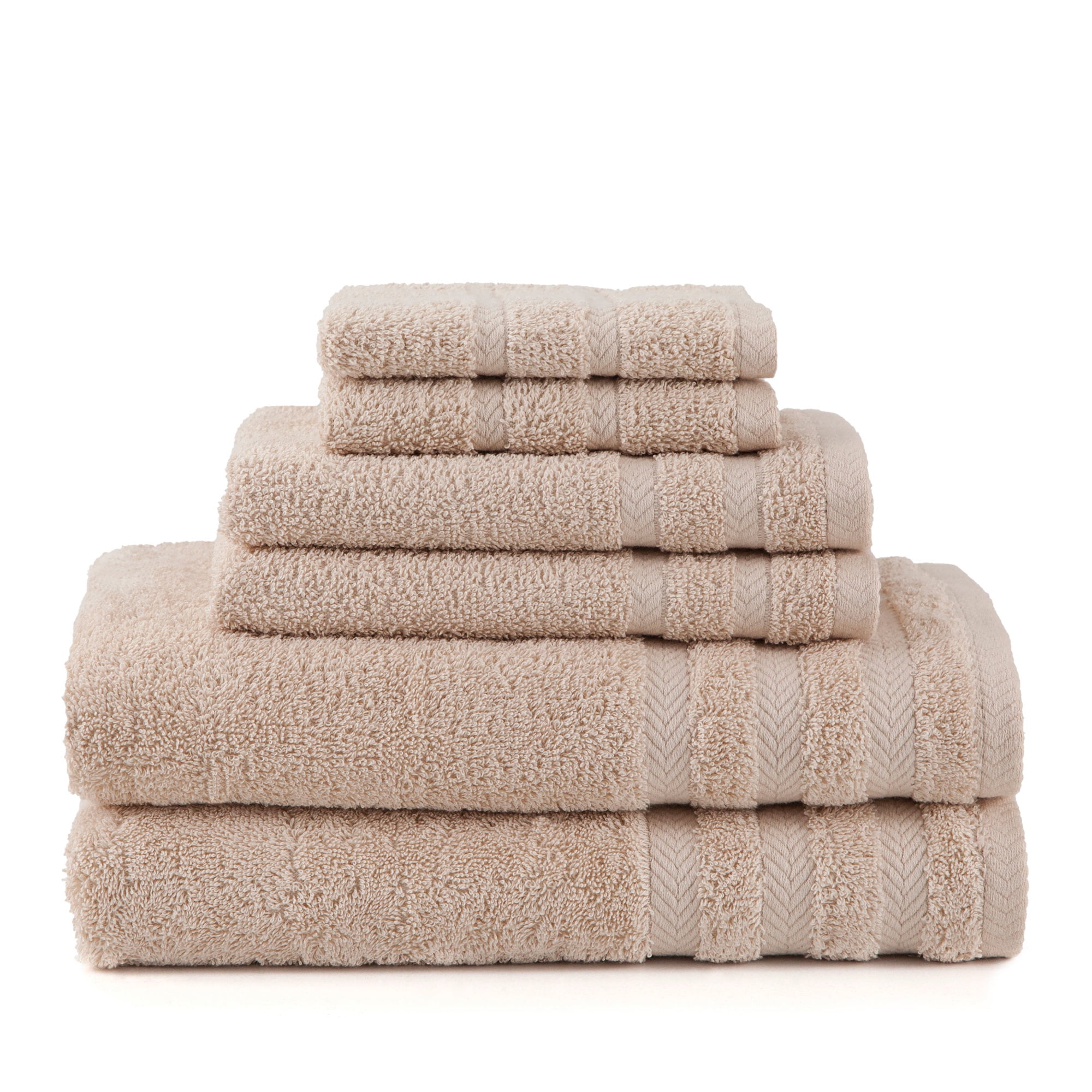 Egyptian Cotton With Dryfast 6 Piece Double Cream Towel Set