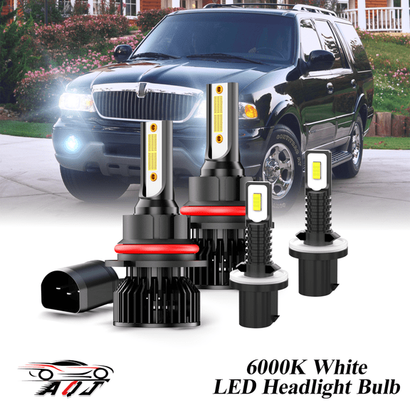 6000K White LED Headlight Bulbs Foglighs Combo Kit For Lincoln Navigator 1998 1999 2001 2002