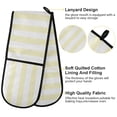 thumbnail image 4 of Dailycode Double Sided Oven Mitt with Loop Heat Resistant Kitchen Long Potholders 7" x 35" Light Yellow and White Stripes, 4 of 6