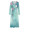 thumbnail image 5 of mtvxesu Robes pour Femmes, Robe Décontractée Ample à Imprimé à Col en V à Manches Longues pour Femmes, Robes de Retour à la Maison, 5 of 5
