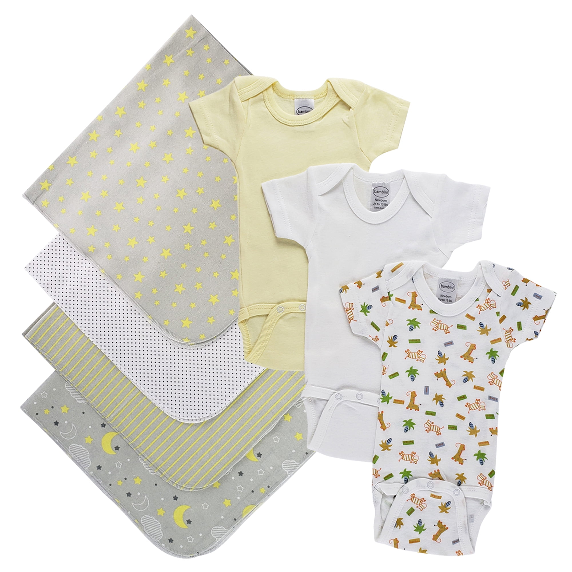 Unisex Newborn Baby Giftset 7 Pc Cotton Layette Sets