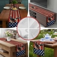 thumbnail image 6 of American Flag Short Table Runner 48 Inches Long, Eagle Blue Red USA Flag Retro Cotton Linen Table Runners Dresser Scarves, Fabric Tabletop Scarf Furniture Cover for Home Dinner Party Decor 13"x48", 6 of 8