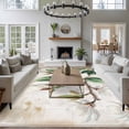 thumbnail image 3 of 5'x8' Area Rugs, Flowers Leaves Indoor Outdoor Area Rug for Living Room Bedroom, Farmhouse White Botanical Magnolia Retro Washable Bathroom Rugs Kitchen Floor Carpet Mats Home Decor Aesthetic, 3 of 8