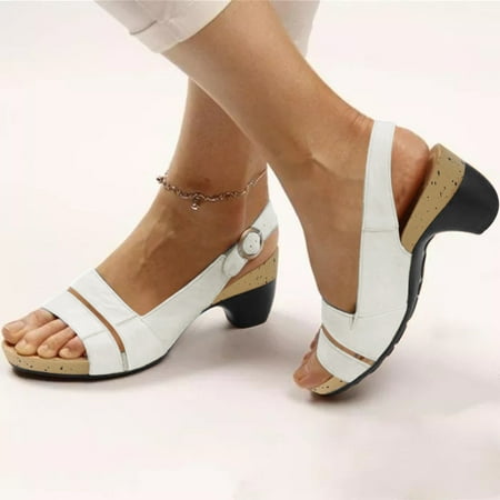 Women s Ladies Fashion Casual Solid Open Toe Platforms Sandals Beach Shoes Black 6.3707
