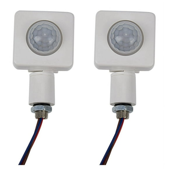 2X High Quality Automatic PIR 85-265V Security PIR Infrared Motion Sensor Detector Wall LED Light Outdoor White