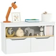 thumbnail image 1 of Qaba Kids Bookshelf with 2 Drawers, Large Tabletop, Storage Shelf, White, 1 of 10