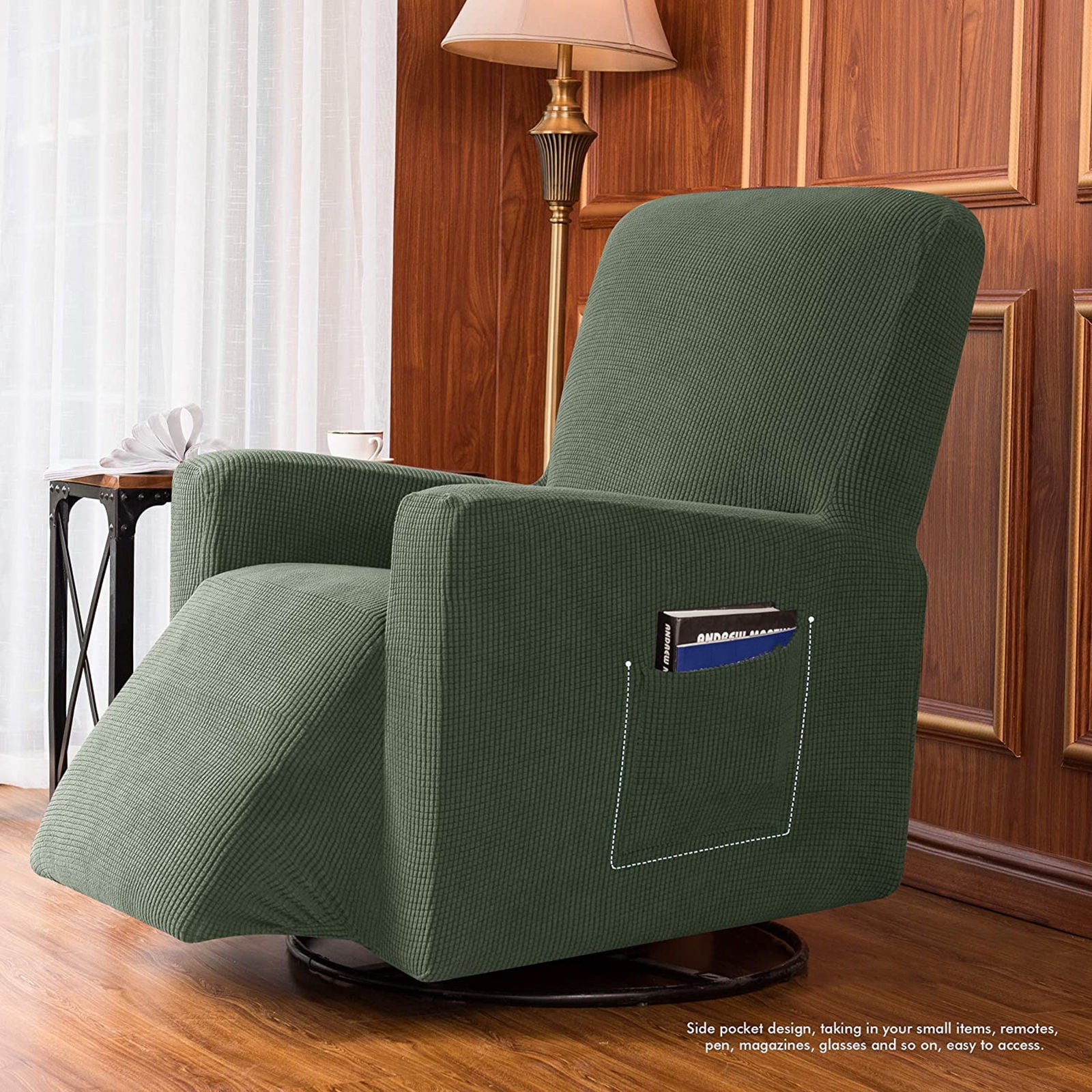Stretch Recliner Chair Slipcover, 1-Piece Soft Armchair Cover Washable Sofa Cover Non Slip