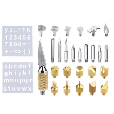 

NUOLUX 28pcs Soldering Tip Wood Burning Creative Woodburner Set Soldering Pyrography Cutter Embossing Carving Soldering Wood Burning Points