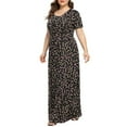 thumbnail image 2 of CHGBMOK Plus Size Fashion Women Butterfly Printed V-Neck Short Sleeve Casual Long Dress, 2 of 6