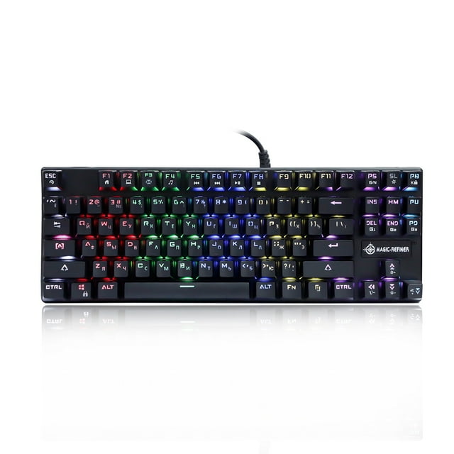 Magic-Refiner 1506 Teclado mecánico para juegos con cable USB Interruptor azul claro mixto Magic-Refiner Teclado