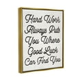 thumbnail image 3 of Stupell Industries Hard Work Good Luck Motivational Inspirational Painting Gold Floater Framed Art Print Wall Art, 3 of 6