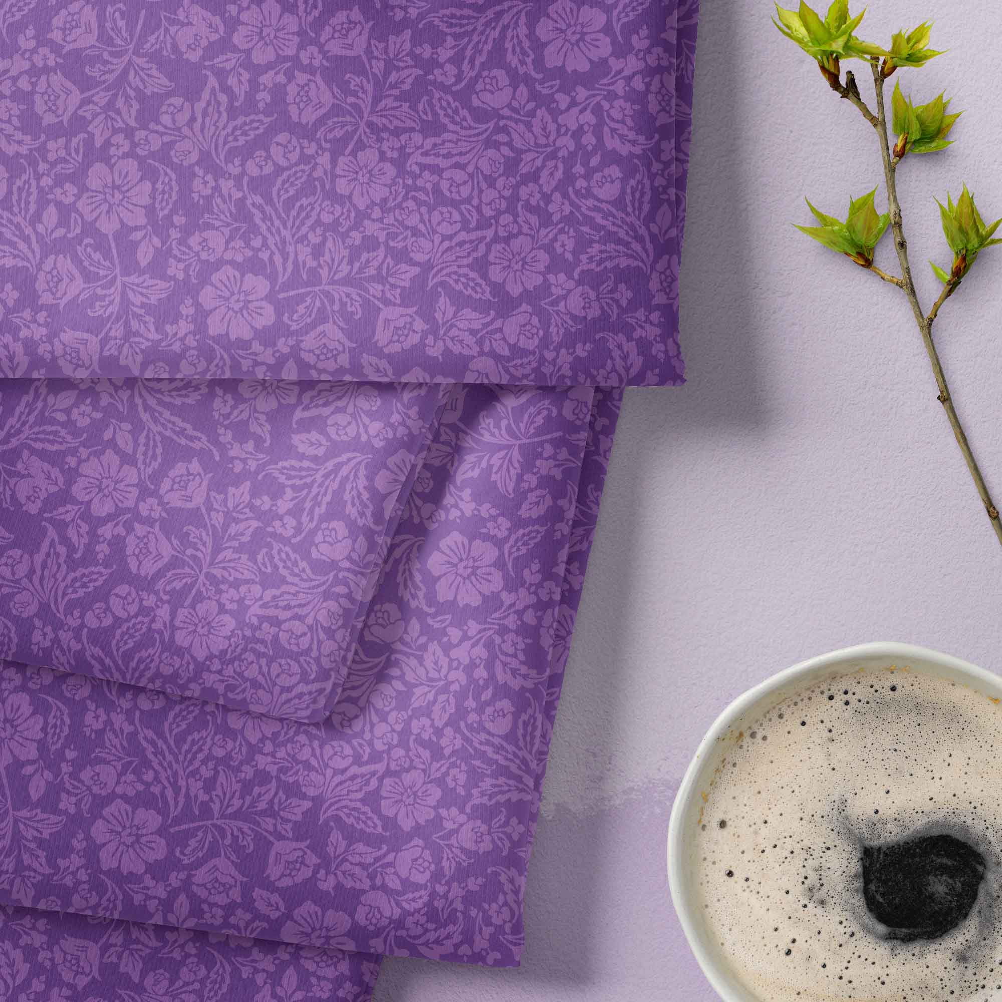 Waverly Inspirations 1 Yard 100% Cotton Paris Floral, Purple, 44" Wide for Quilting & Sewing