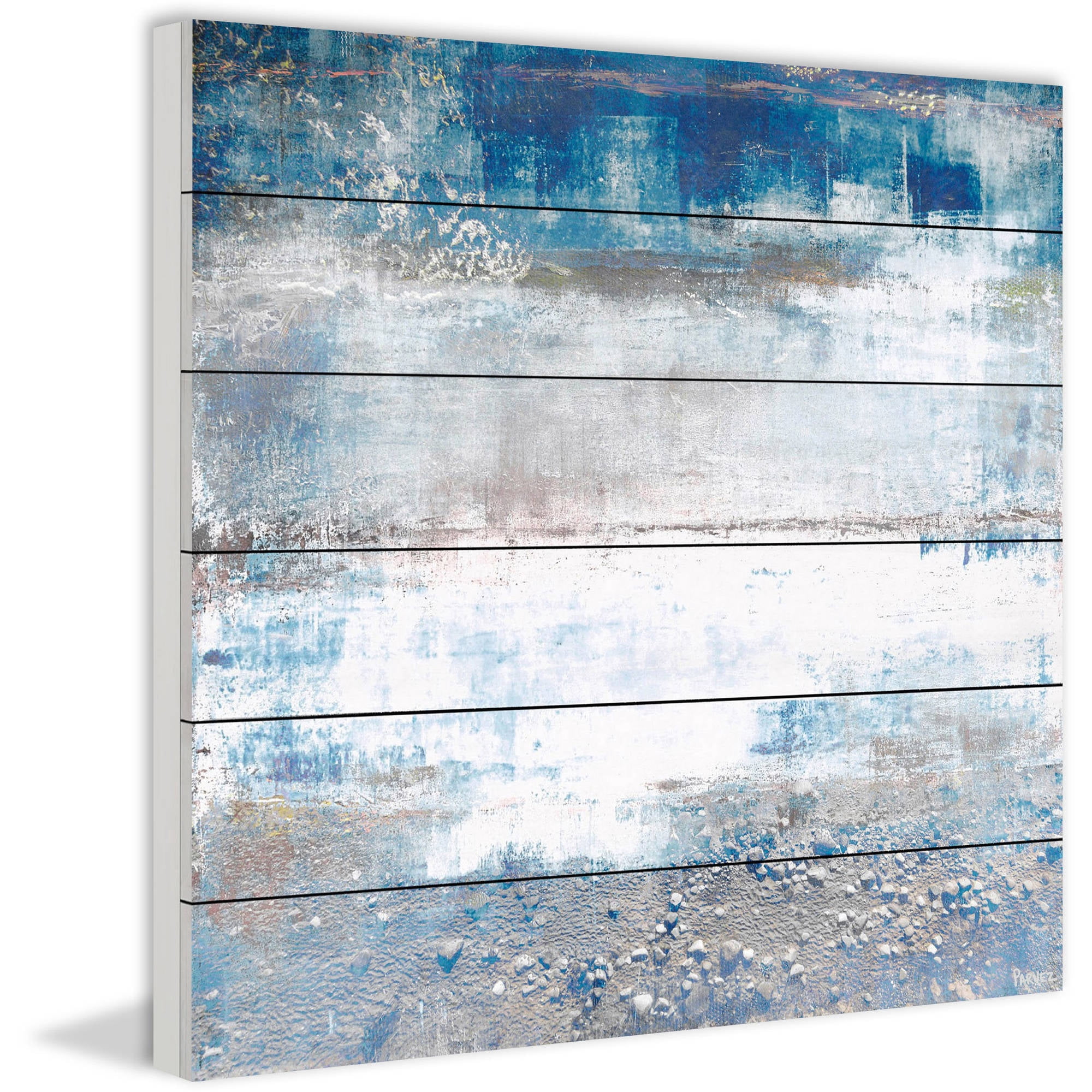 "White Splash" Painting Print on White Wood