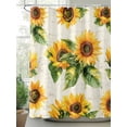 thumbnail image 2 of Farmhouse Sunflower Shower Curtain, Vintage Floral Bathroom Decor Curtains Set with Hooks, Waterproof Fabric Home Accessories， Stall 48 X 72 Inch, 2 of 6