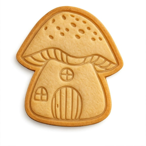 Fairy Mushroom House Cookie Cutter & Stamp 4x3.6" for Baking Fondant Clay Gifts