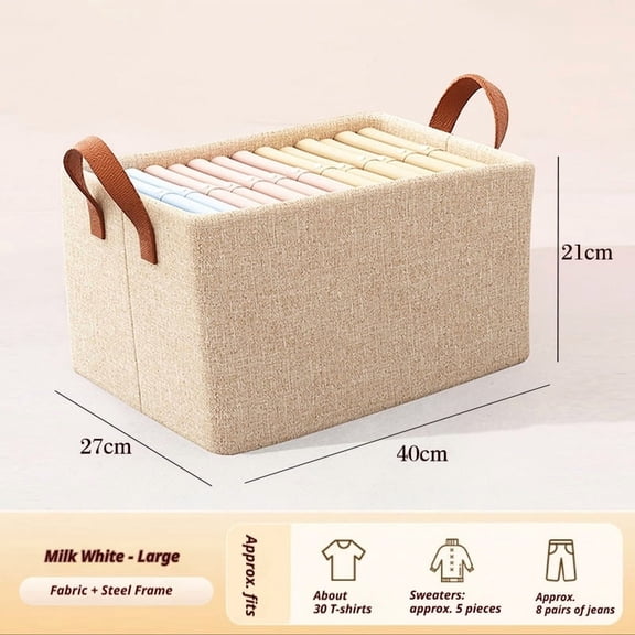 Large Collapsible Storage Bins 2-Pack Fabric Cube Organizer with Handles for Home Office Organization
