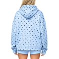 thumbnail image 4 of Women Polka Dot Hoodie Oversized Fleece Hooded Sweatshirt Long Sleeve Drop Shoulder Graphic Print Hoodies with Pocket M, 4 of 5